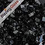 Blazing Fireglass 10-Pound Fire Glass with Fireplace Glass and Fire Pit Glass, 1/4-Inch, Black
