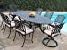 Cast Aluminum Outdoor Patio Furniture 9 Piece Expandable Dining Set DS-09KLSS260180T 2 Swivel Rockers 6 Armchairs