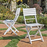 Vicaro | Acacia Wood Foldable Outdoor Dining Chairs | Perfect for Patio | Set of 2 | with White Finish Review