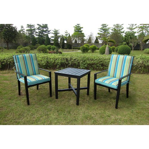 Cheap Mainstays Rockview 3-Piece Outdoor Bistro Set, Black, Seats 2