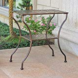 Cheap 2-Tier Patio Side Table in Hammered Bronze