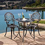 Stunning Antique Style Intimate Table Set Aluminum And Sturdy Metals Old Fashioned Copper Color Outdoor 3 Piece Bistro Furniture Set with Ice Bucket For Sale