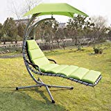 Sliverylake Outdoor Garden Hanging Arc Stand Hammock Swing Chaise Lounger Chair With Canopy For Sale