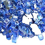 Onlyfire Reflective Fire Glass for Natural or Propane Fire Pit, Fireplace, or Gas Log Sets, 10-Pound, 1/2-inch, Cobalt Blue For Sale