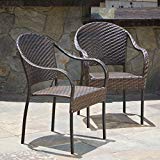 Cheap Great Deal Furniture Set of 2 Outdoor Stackable Wicker Dining Armchairs Cheap Great Deal Furniture Set of 2 Outdoor Stackable Wicker Dining Armchairs