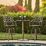 Cheap Best Choice Products Outdoor Patio 3-Piece Cast Aluminum Bistro Set, Table Chairs