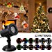 Christmas Light Projector, JUSTUP LED Landscape Projector Spotlight Patio Lawn light with 12pcs Switchable Pattern Waterproof for Christmas Halloween Holiday Home Decoration Wall (12 slides)