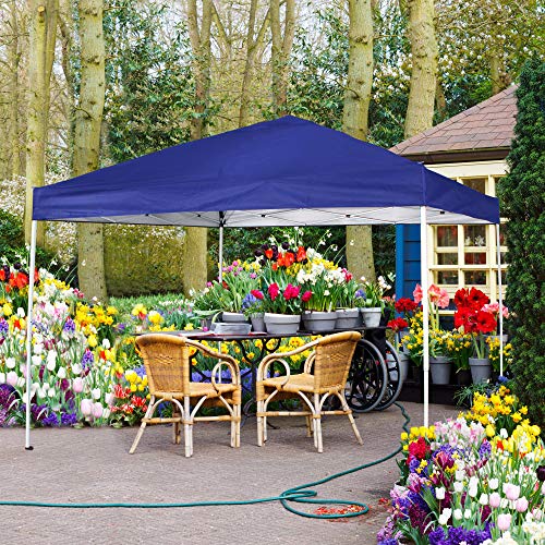 Cheap FurniTure Canopy Outdoor Canopy Tent 10′ x 10′ Easy Set Up with Hand Bag Pop Up Canopy Tent Commercial Party Folding Canopy, Blue