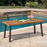 Cheap Christopher Knight Home 298192 Spanish Bay Acacia Wood Outdoor Dining Table | Perfect for Patio | with Teak Finis, Brown