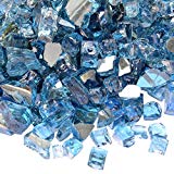 Cheap Onlyfire Reflective Fire Glass for Natural or Propane Fire Pit, Fireplace, or Gas Log Sets, 10-Pound, 1/2-Inch, Pacific Blue