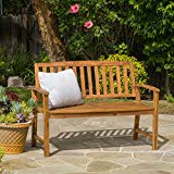 Great Deal Furniture 297246 Tamika Teak Finish Acacia Bench