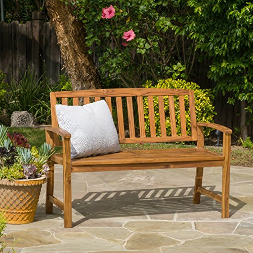 Great Deal Furniture 297246 Tamika Teak Finish Acacia Bench