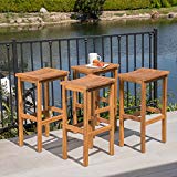 Christopher Knight Home 304158 Caribbean Wood Barstools, Natural Stained For Sale