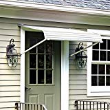 NuImage Awnings 60425 Series 2500 Aluminum Door Canopy with Support Arms, White
