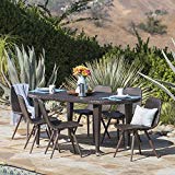 Great Deal Furniture Linna | 7 Piece Outdoor Wicker Oval Dining Set | in Multibrown For Sale Great Deal Furniture Linna | 7 Piece Outdoor Wicker Oval Dining Set | in Multibrown For Sale