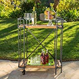 Samara Outdoor Natural Wood Finish Fir Wood and Iron Bar Cart Review