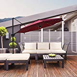 COBANA 10’ Offset Patio Umbrella with Solar Powered 32LED and Blue-Tooth Speaker and 360 Degree Rotation Pole, Burgundy Review COBANA 10’ Offset Patio Umbrella with Solar Powered 32LED and Blue-Tooth Speaker and 360 Degree Rotation Pole, Burgundy Review