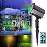 Cheap landscape lights,Christmas Laser Light, Christmas Projection Light IP65 Waterproof Outdoor Landscape Light RF Remote Control 24 Pattern Dynamic Static Holiday Party Lights（Red/green light） (Black01）