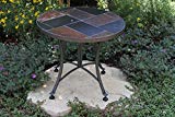Outdoor Interiors Slate Mosaic Accent Table with Metal Base, 24-Inch, Charcoal Review Outdoor Interiors Slate Mosaic Accent Table with Metal Base, 24-Inch, Charcoal Review