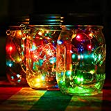 Cheap Highpot LED Fairy Light Solar For Mason Jar Lid Insert Color Changing Garden Decor For Bedroom Party Wedding Home DIY (Multi-colored)