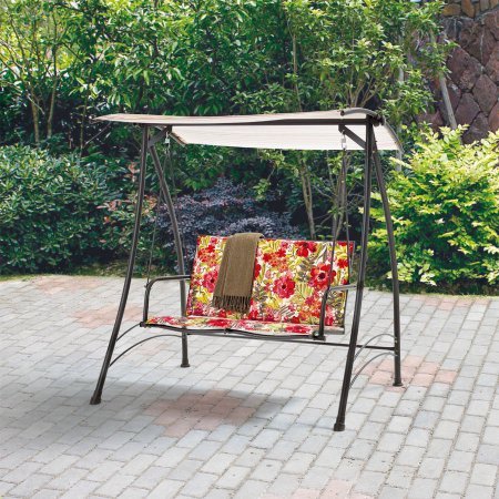 Outdoor Swing Lounge Big and Tall 2-seat Swing Fade-resistant Print Floral