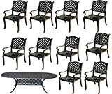 11 Pc Dining Set Cast Aluminum Patio Furniture 10 Nassau Chair’s 1 42″x102″ Oval Table Review