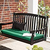 Coral Coast Coral Coast Pleasant Bay Curved Back Painted Porch Swing, Black, Painted Wood, 4 ft.