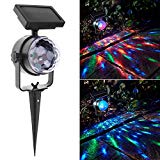 gentman Solar Powered Ground Light Rotary Color Projector Outdoor Solar Lawn Garden Light Garden Light Pathway Automatically On/Off from Dusk to Dawn Review