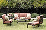 Cheap Darlee St. Cruz 6-Piece Deep Seating Conversation Set/Cushions and 21-Inch Square End Tables/21-Inch by 42-Inch Coffee Table, Antique Bronze