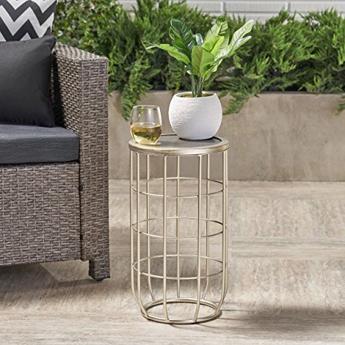 Great Deal Furniture Sophia Outdoor 11 Inch Grey Finish Ceramic Tile Side Table
