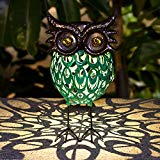 TAKEME Solar Lights Statue Outdoor Decor,Cute Owl Solar Light Figurines Decorative Metal Warm White LED Decorative Lights for Patio,Lawn,Party For Sale