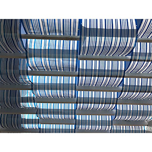 Alion Home Roman Shade Panel Cover HDPE Permeable Canopy for Pergola, Patio, Porch (3′ x 18′, Blue & White) Review