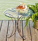 Plow & Hearth Metal and Glass Ginkgo Leaf Side Table For Sale