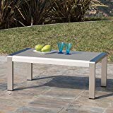 GDF Studio Crested Bay Patio Furniture ~ Aluminum Outdoor Coffee Table with Tempered Glass Top Review