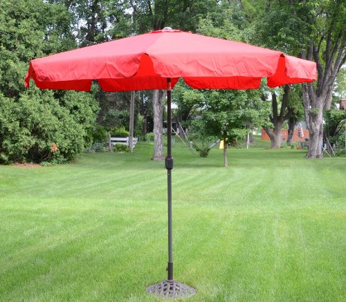 Styled Shopping 9 Foot Red Outdoor Patio Deck Market Umbrella