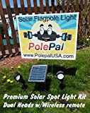 PolePalUSA Premium Solar Spotlight Kit with Dual Heads & Wireless