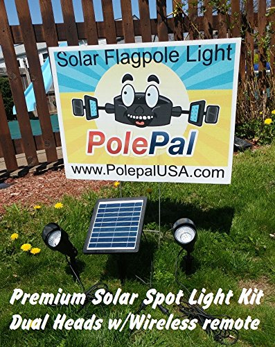 PolePalUSA Premium Solar Spotlight Kit with Dual Heads & Wireless PolePalUSA Premium Solar Spotlight Kit with Dual Heads & Wireless