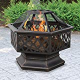 Cheap Belleze Hex Shaped Firepit Outdoor Home Garden Backyard Fireplace Fire Pit w/Lid Cheap Belleze Hex Shaped Firepit Outdoor Home Garden Backyard Fireplace Fire Pit w/Lid