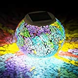 Pandawill Color Changing Solar Powered Glass Ball Led Garden Lights, Rechargeable Solar Table Lights, Outdoor Waterproof Solar Night Lights Table Lamps for Decorations, Ideal Gifts For Sale