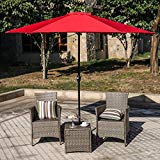 Iusun Patio Umbrellas Waterproof Corrosion Resistant Home Outdoor Umbrella Cranks 94×104”/Umbrellas Patio Base 17.5×17.5×4.9”(Ship from USA Directly) (Umbrella Crank-Red) Review