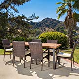 Castlelake | 7 Piece Outdoor Dining Set with Cushions | Perfect for Patio | in Brown Castlelake | 7 Piece Outdoor Dining Set with Cushions | Perfect for Patio | in Brown