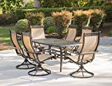 Cheap Hanover MANDN7PCSW-6 Dining Set with 6 Rockers and Dining Table (7 Piece) (Pack of 7), Tan