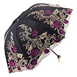 Honeystore Sun Protection Vintage Lace Parasol Decorative Umbrellas for Wedding 3 Folded Black Honeystore Sun Protection Vintage Lace Parasol Decorative Umbrellas for Wedding 3 Folded Black