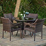 Cheap Del Mar Outdoor Multibrown Wicker 5pc Dining Set