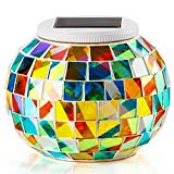 Solar Table Lights for Outdoor/ Indoor Decorations, Color Changing Mosaic Solar Powered Glass Ball Led Lights, Ideal Gifts-5.12 Inch in Diameter, 4.13Inch For Sale