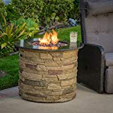 Christopher Knight Home 296658 Rogers Outdoor Round 40,000 BTU Liquid Propane (Gas) Fire Table Pit with Lav, Natural Stone Review