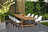 Cheap Brampton 9 Piece Outdoor Eucalyptus Extendable Dining Set | Perfect for Patio | with Teak Finish, White