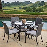 Kadelyn Outdoor 5pc Grey Wicker Dining Set Kadelyn Outdoor 5pc Grey Wicker Dining Set