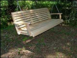 Cheap 5 Five Feet Ft Made in the USA Rot Resistant Cypress Lumber Roll Back Porch Swing with Swing-mate™ Comfort Springs
