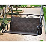 Cheap International Caravan Lisbon Loveseat Porch Swing in Antique Brown